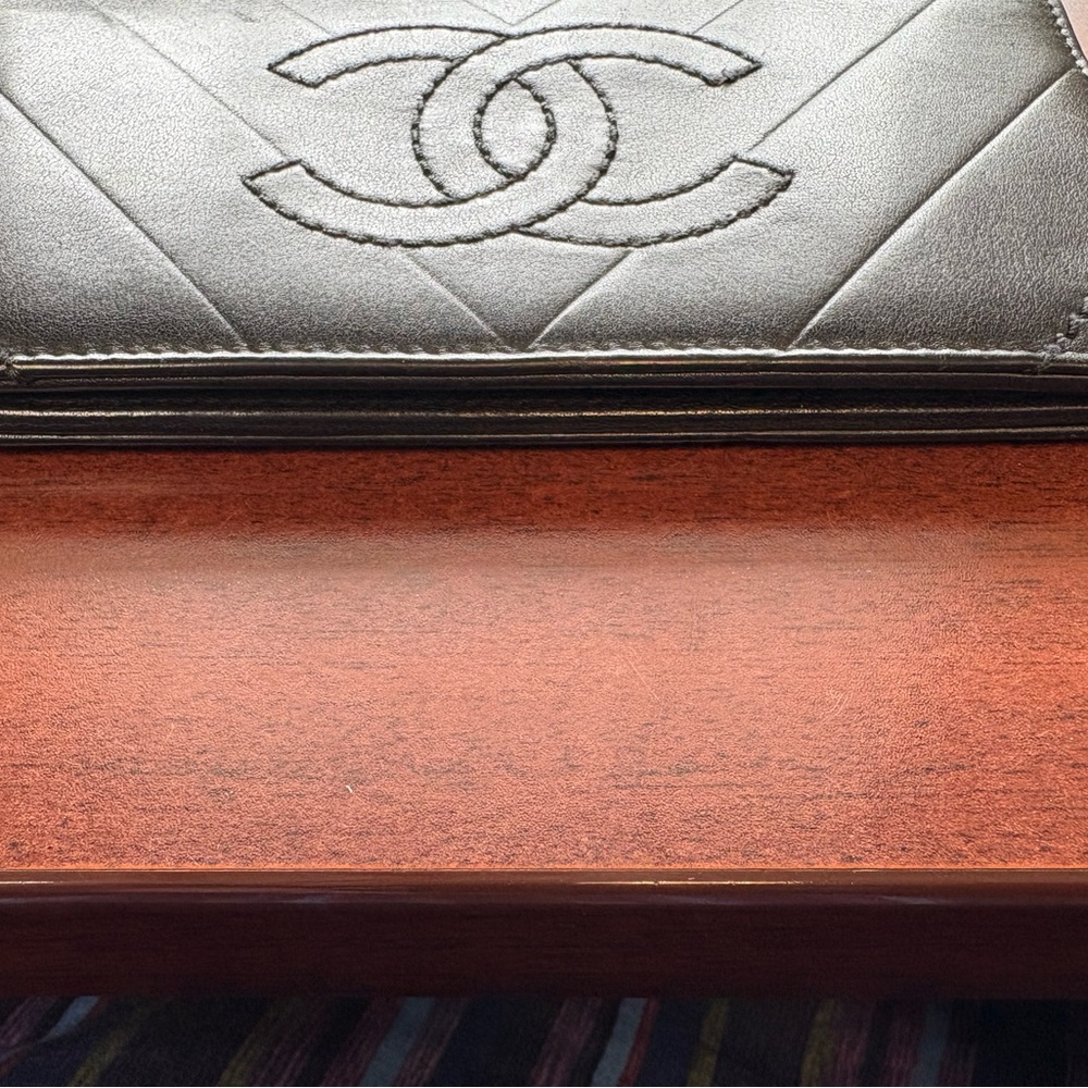 Chanel Black Chevron Wallet WOC - Picture 8 of 16